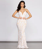 Fritzy Sequin Mermaid  Off-White Prom Dress is a gorgeous pick as your 2023 prom dress or formal gown for wedding guest, spring bridesmaid, or army ball attire!
