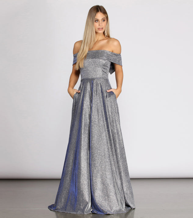 Monica Off Shoulder A-Line Dress is a stunning choice for a bridesmaid dress or maid of honor dress, and to feel beautiful at Prom 2023, spring weddings, formals, & military balls!