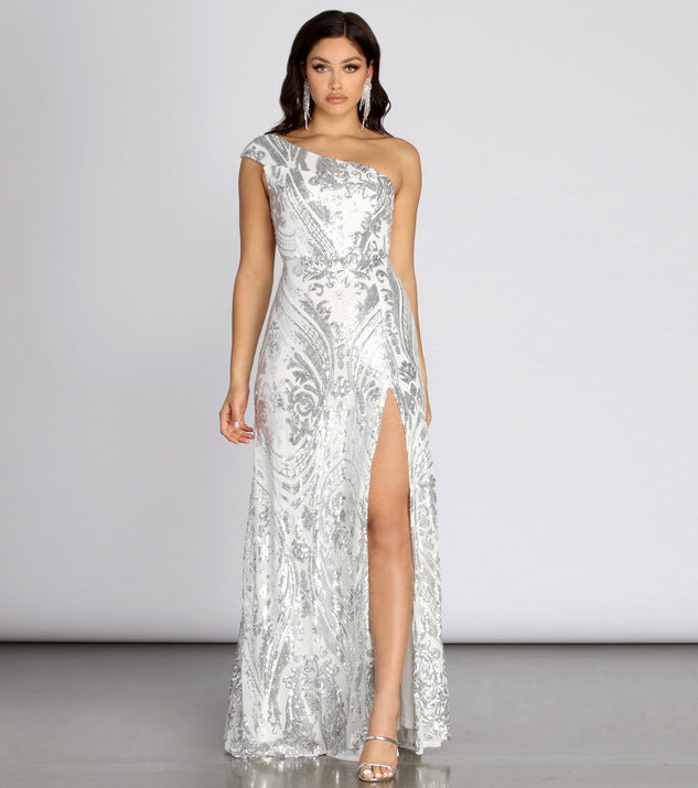 Melinda One Shoulder Sequin Dress creates the perfect spring wedding guest dress or cocktail attire with stylish details in the latest trends for 2023!