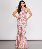The Bianca Sequin Scroll Mermaid Dress is a gorgeous pick as your 2023 prom dress or formal gown for wedding guest, spring bridesmaid, or army ball attire!