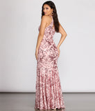 The Bianca Sequin Scroll Mermaid Dress is a gorgeous pick as your 2023 prom dress or formal gown for wedding guest, spring bridesmaid, or army ball attire!
