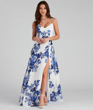 The Kiana Floral Chiffon A-Line Dress is a gorgeous pick as your 2023 prom dress or formal gown for wedding guest, spring bridesmaid, or army ball attire!