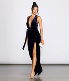 Vanna High Slit Velvet Dress is a stunning choice for a bridesmaid dress or maid of honor dress, and to feel beautiful at Prom 2023, spring weddings, formals, & military balls!