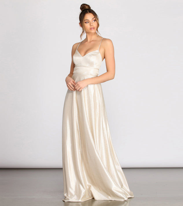 Gayle Metallic A-Line Dress creates the perfect summer wedding guest dress or cocktail party dresss with stylish details in the latest trends for 2023!