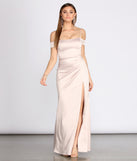 The Ava Satin Ruched Wrap Dress is a gorgeous pick as your 2023 prom dress or formal gown for wedding guest, spring bridesmaid, or army ball attire!