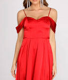 Franchesca Off Shoulder Satin A-Line Dress creates the perfect summer wedding guest dress or cocktail party dresss with stylish details in the latest trends for 2023!