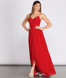 The Devora Chiffon Tie Bow A-Line Dress is a gorgeous pick as your 2023 prom dress or formal gown for wedding guest, spring bridesmaid, or army ball attire!