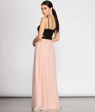 Tabia Rhinestone Infinity Trim A-Line Dress is a stunning choice for a bridesmaid dress or maid of honor dress, and to feel beautiful at Prom 2023, spring weddings, formals, & military balls!