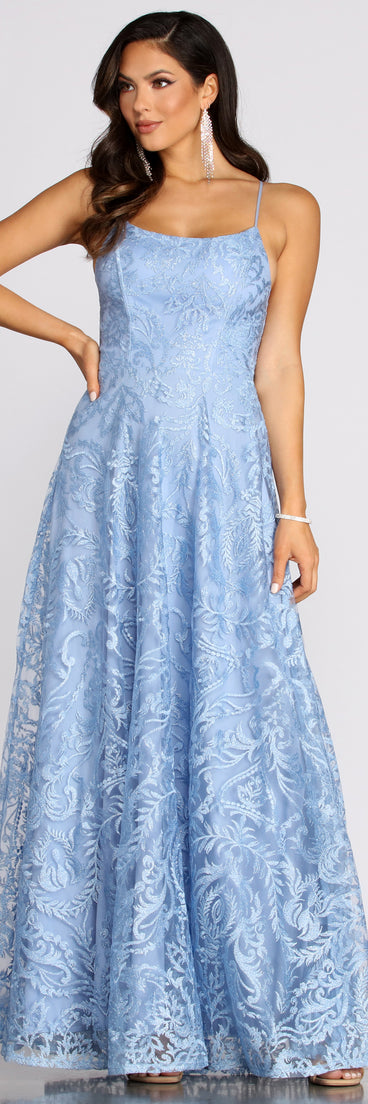 The Cicilia Embroidered Floral A-Line Dress is a gorgeous pick as your 2023 prom dress or formal gown for wedding guest, spring bridesmaid, or army ball attire!
