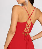 Kai Chiffon Lace Up Back A-Line Dress creates the perfect summer wedding guest dress or cocktail party dresss with stylish details in the latest trends for 2023!