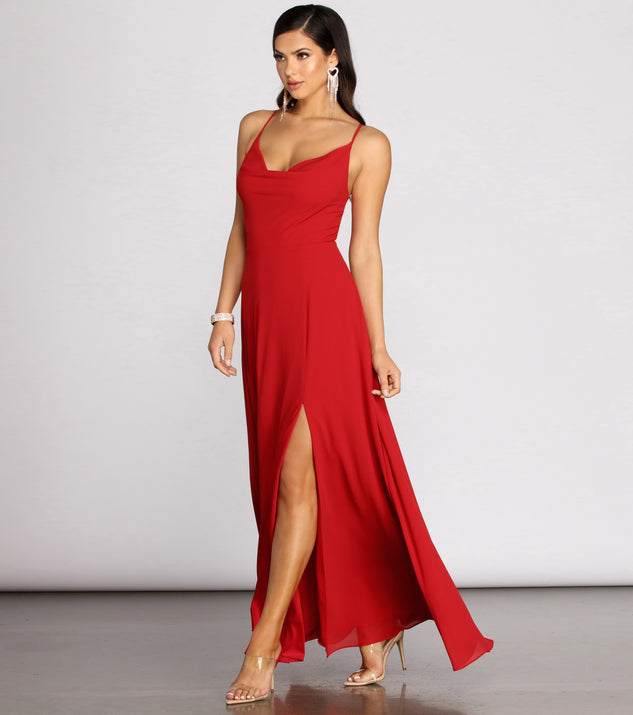 Kai Chiffon Lace Up Back A-Line Dress & Windsor