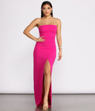 April Front Slit Strapless Crepe Dress creates the perfect summer wedding guest dress or cocktail party dresss with stylish details in the latest trends for 2023!