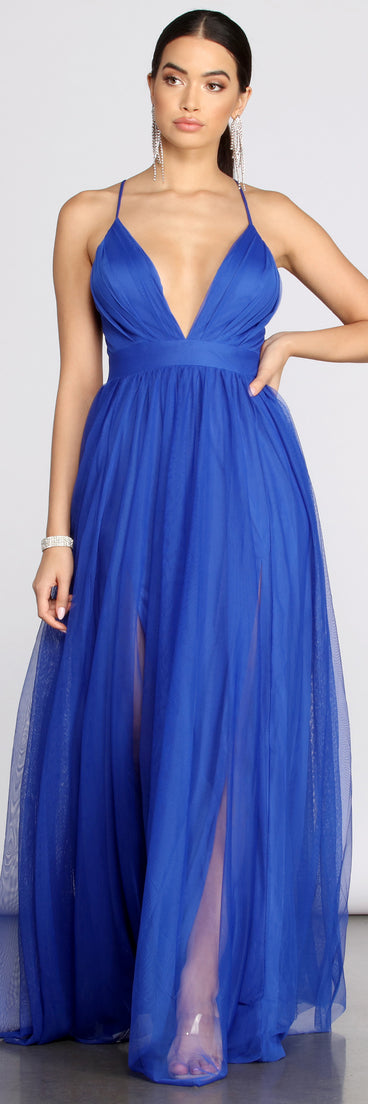 Rochelle Tulle A-Line Dress is a stunning choice for a bridesmaid dress or maid of honor dress, and to feel beautiful at Prom 2023, spring weddings, formals, & military balls!