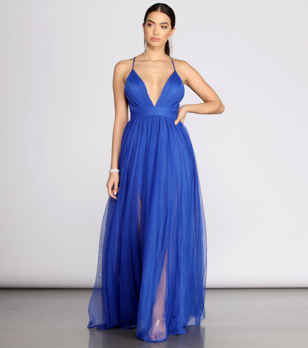 Rochelle Tulle A-Line Dress is a stunning choice for a bridesmaid dress or maid of honor dress, and to feel beautiful at Prom 2023, spring weddings, formals, & military balls!