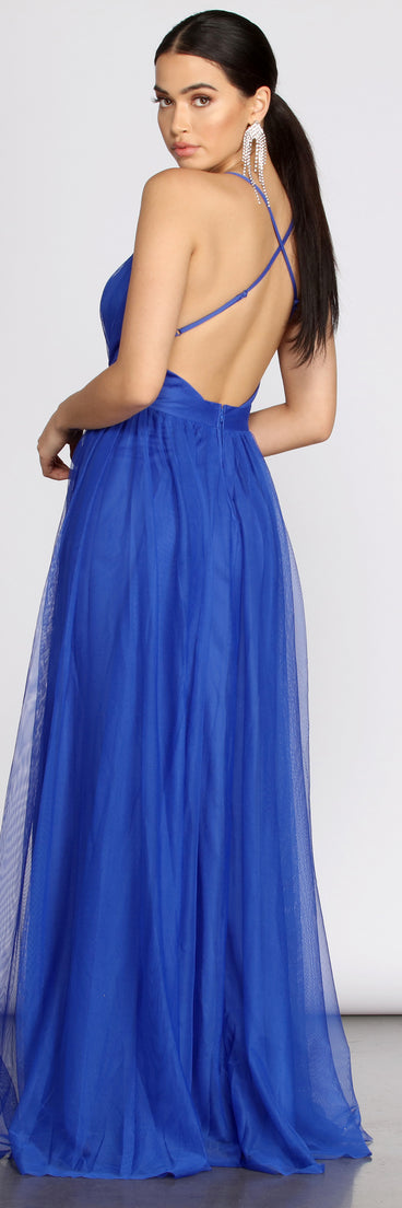Rochelle Tulle A-Line Dress is a stunning choice for a bridesmaid dress or maid of honor dress, and to feel beautiful at Prom 2023, spring weddings, formals, & military balls!