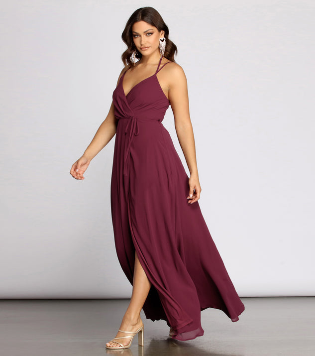 Rylie Chiffon A-Line Gown creates the perfect summer wedding guest dress or cocktail party dresss with stylish details in the latest trends for 2023!