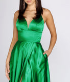 The Evalina Satin Lace Up Back A-Line Dress is a gorgeous pick as your 2023 prom dress or formal gown for wedding guest, spring bridesmaid, or army ball attire!