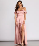 The Cassia Lace-Up Back Off Shoulder Satin Dress is a gorgeous pick as your 2023 prom dress or formal gown for wedding guest, spring bridesmaid, or army ball attire!