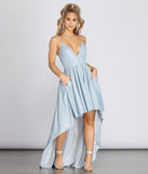 Justine Glitter High-Low Dress creates the perfect summer wedding guest dress or cocktail party dresss with stylish details in the latest trends for 2023!