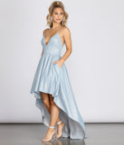 Justine Glitter High-Low Dress creates the perfect summer wedding guest dress or cocktail party dresss with stylish details in the latest trends for 2023!