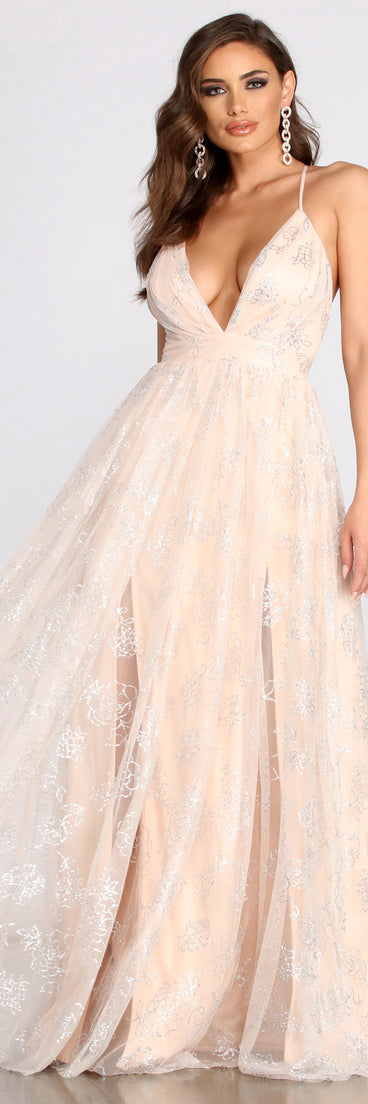 Piper Glitter A-Line Dress is a stunning choice for a bridesmaid dress or maid of honor dress, and to feel beautiful at Prom 2023, spring weddings, formals, & military balls!