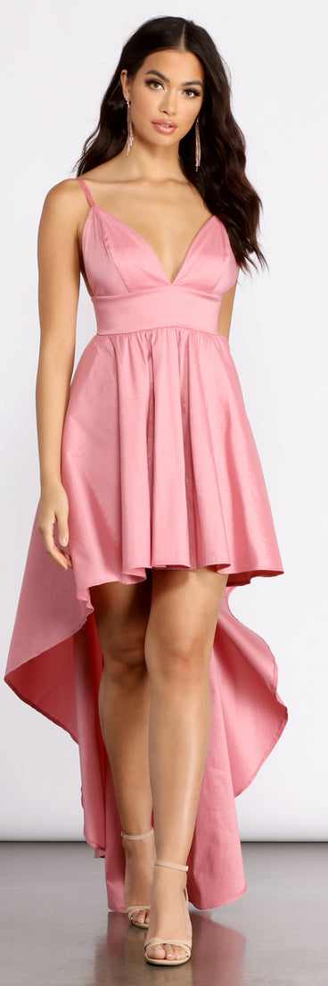 Taralynn Taffeta High Low Evening Dress is a stunning choice for a bridesmaid dress or maid of honor dress, and to feel beautiful at Prom 2023, spring weddings, formals, & military balls!