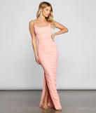Liza Formal Ruched High Slit Dress is a stunning choice for a bridesmaid dress or maid of honor dress, and to feel beautiful at Prom 2023, spring weddings, formals, & military balls!