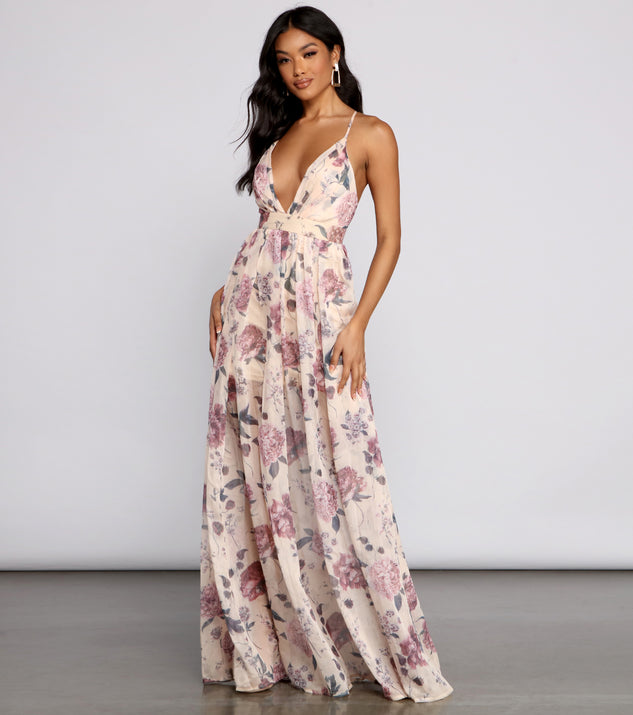 Lucy Formal Floral Chiffon A-Line Dress creates the perfect summer wedding guest dress or cocktail party dresss with stylish details in the latest trends for 2023!