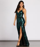 The Annalise Scroll Sequin Cross Back Dress is a gorgeous pick as your 2023 prom dress or formal gown for wedding guest, spring bridesmaid, or army ball attire!