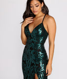 The Annalise Scroll Sequin Cross Back Dress is a gorgeous pick as your 2023 prom dress or formal gown for wedding guest, spring bridesmaid, or army ball attire!