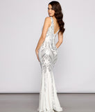 The Danielle Sequin Mesh Mermaid Dress is a gorgeous pick as your 2023 prom dress or formal gown for wedding guest, spring bridesmaid, or army ball attire!