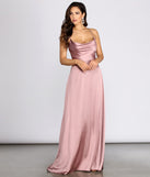 Tierra Cowl Neck Satin A-Line Dress is a stunning choice for a bridesmaid dress or maid of honor dress, and to feel beautiful at Prom 2023, spring weddings, formals, & military balls!
