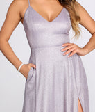 The Kerry Glitter Lace Up Back A Line Dress is a gorgeous pick as your 2023 prom dress or formal gown for wedding guest, spring bridesmaid, or army ball attire!