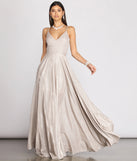 Shira Shine Lace Back Gown is a stunning choice for a bridesmaid dress or maid of honor dress, and to feel beautiful at Prom 2023, spring weddings, formals, & military balls!