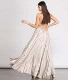 Shira Shine Lace Back Gown is a stunning choice for a bridesmaid dress or maid of honor dress, and to feel beautiful at Prom 2023, spring weddings, formals, & military balls!