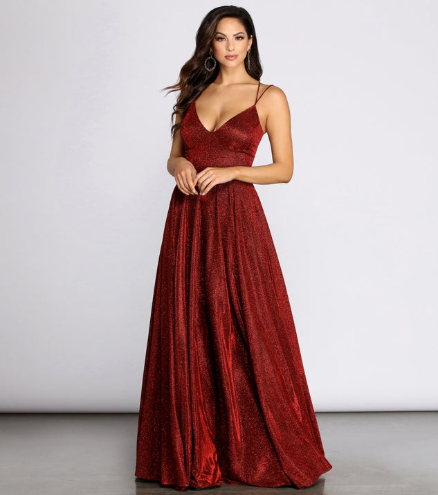 Shira Shine Lace Back Gown is a stunning choice for a bridesmaid dress or maid of honor dress, and to feel beautiful at Prom 2023, spring weddings, formals, & military balls!