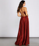 Shira Shine Lace Back Gown is a stunning choice for a bridesmaid dress or maid of honor dress, and to feel beautiful at Prom 2023, spring weddings, formals, & military balls!
