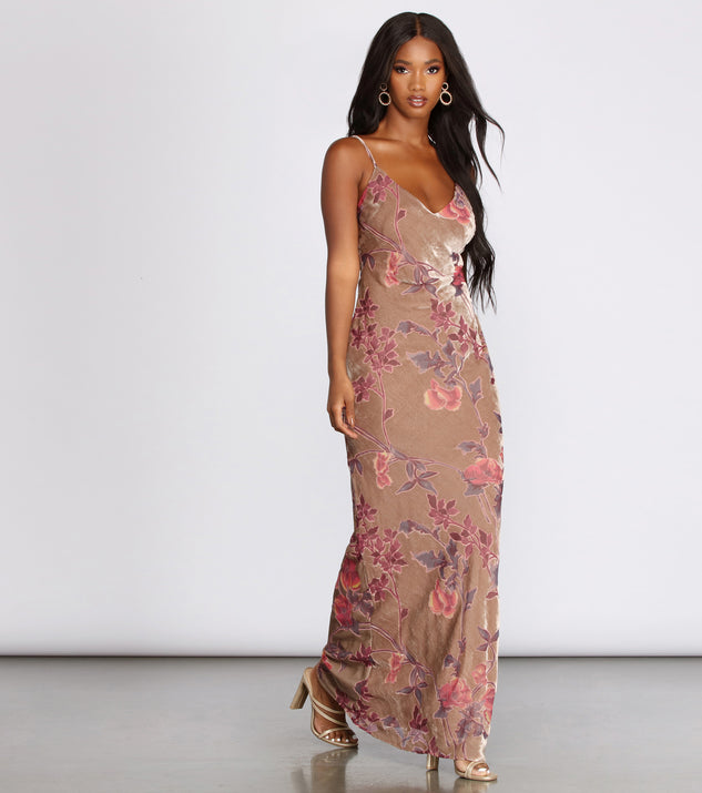 Claudia Velvet Burnout Slim Gown Windsor