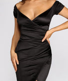 Ensley Formal Satin Wrap Dress creates the perfect summer wedding guest dress or cocktail party dresss with stylish details in the latest trends for 2023!