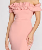 Colleen Ruffle Off Shoulder Crepe Dress creates the perfect summer wedding guest dress or cocktail party dresss with stylish details in the latest trends for 2023!