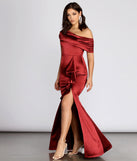 The Jane Satin Off Shoulder Dress is a gorgeous pick as your 2023 prom dress or formal gown for wedding guest, spring bridesmaid, or army ball attire!