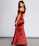 The Jane Satin Off Shoulder Dress is a gorgeous pick as your 2023 prom dress or formal gown for wedding guest, spring bridesmaid, or army ball attire!