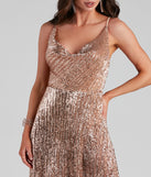 The Blair Sequin Wrap-Front Formal Dress is a gorgeous pick as your 2023 prom dress or formal gown for wedding guest, spring bridesmaid, or army ball attire!