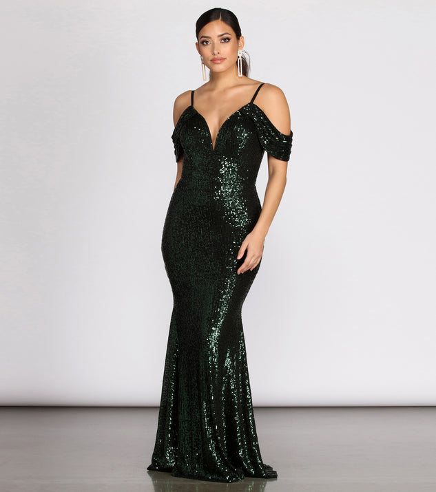 The Jillian Deep V Sequin Dress is a gorgeous pick as your 2023 prom dress or formal gown for wedding guest, spring bridesmaid, or army ball attire!