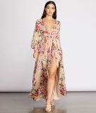 The Caralisa Floral Chiffon High Slit Dress is a gorgeous pick as your 2023 prom dress or formal gown for wedding guest, spring bridesmaid, or army ball attire!