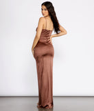 Tina Formal Satin Knot Dress creates the perfect summer wedding guest dress or cocktail party dresss with stylish details in the latest trends for 2023!