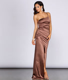 Roseanne One-Shoulder Satin Dress is the perfect prom dress pick with on-trend details to make the 2024 dance your most memorable event yet!