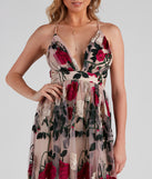 Charena Formal Embroidered Floral Tulle Dress creates the perfect summer wedding guest dress or cocktail party dresss with stylish details in the latest trends for 2023!