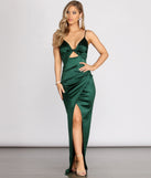 The Andie Stretch Satin Knot-Front Dress is a gorgeous pick as your 2023 prom dress or formal gown for wedding guest, spring bridesmaid, or army ball attire!
