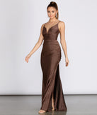 The Bali Lurex Deep V Ruched Dress is a gorgeous pick as your 2023 prom dress or formal gown for wedding guest, spring bridesmaid, or army ball attire!
